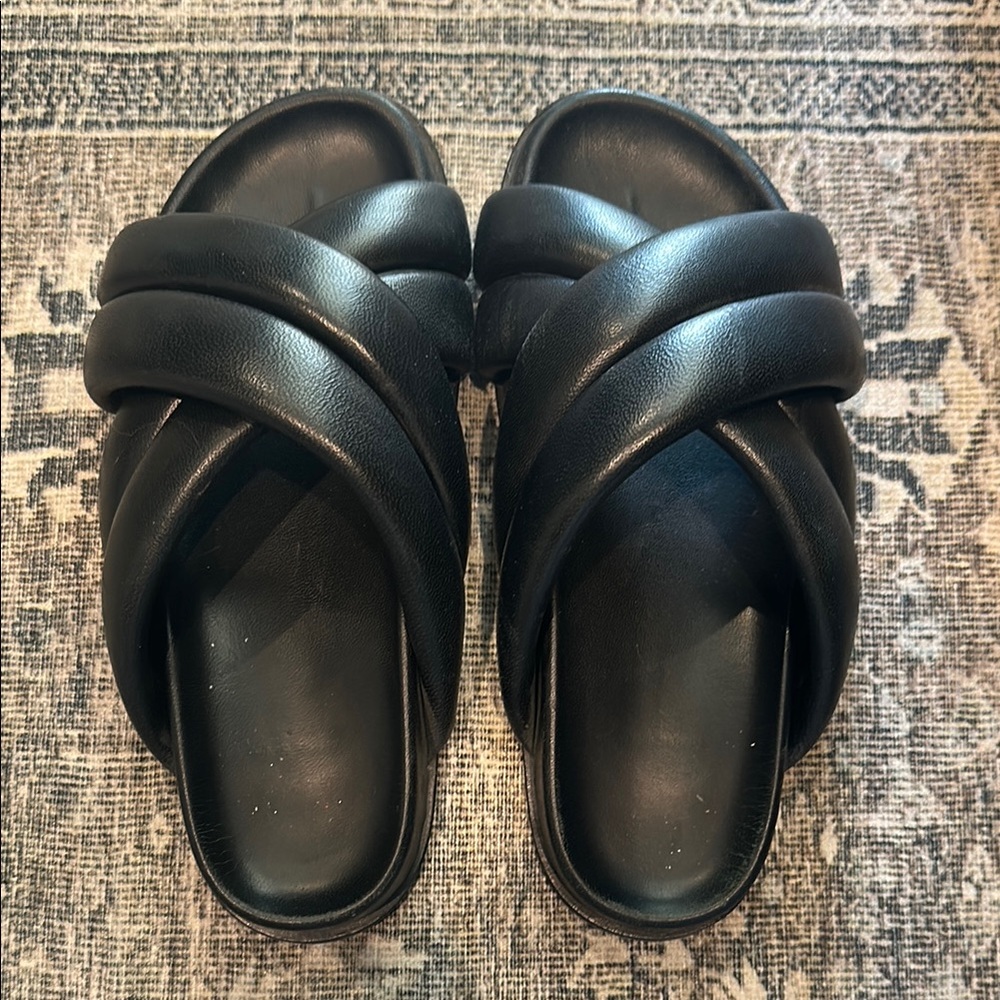 Anine Bing Black Leather Sandals
